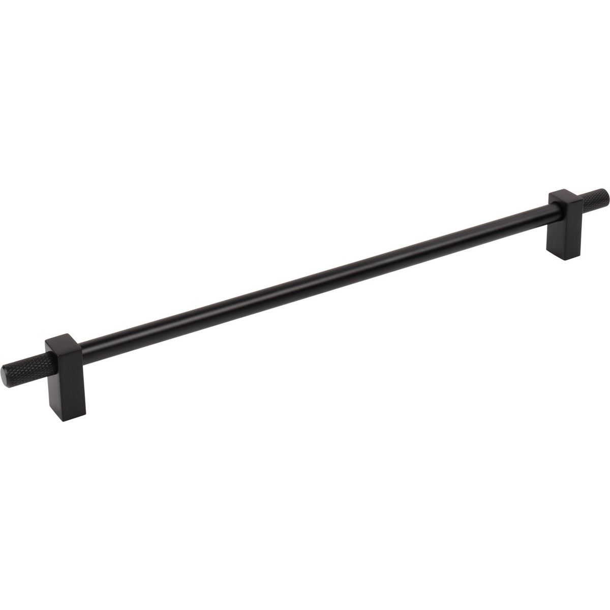 Jeffrey Alexander 698-305MB: 305mm cc Larkin Knurled Ends Bar Cabinet Pull - Matte Black