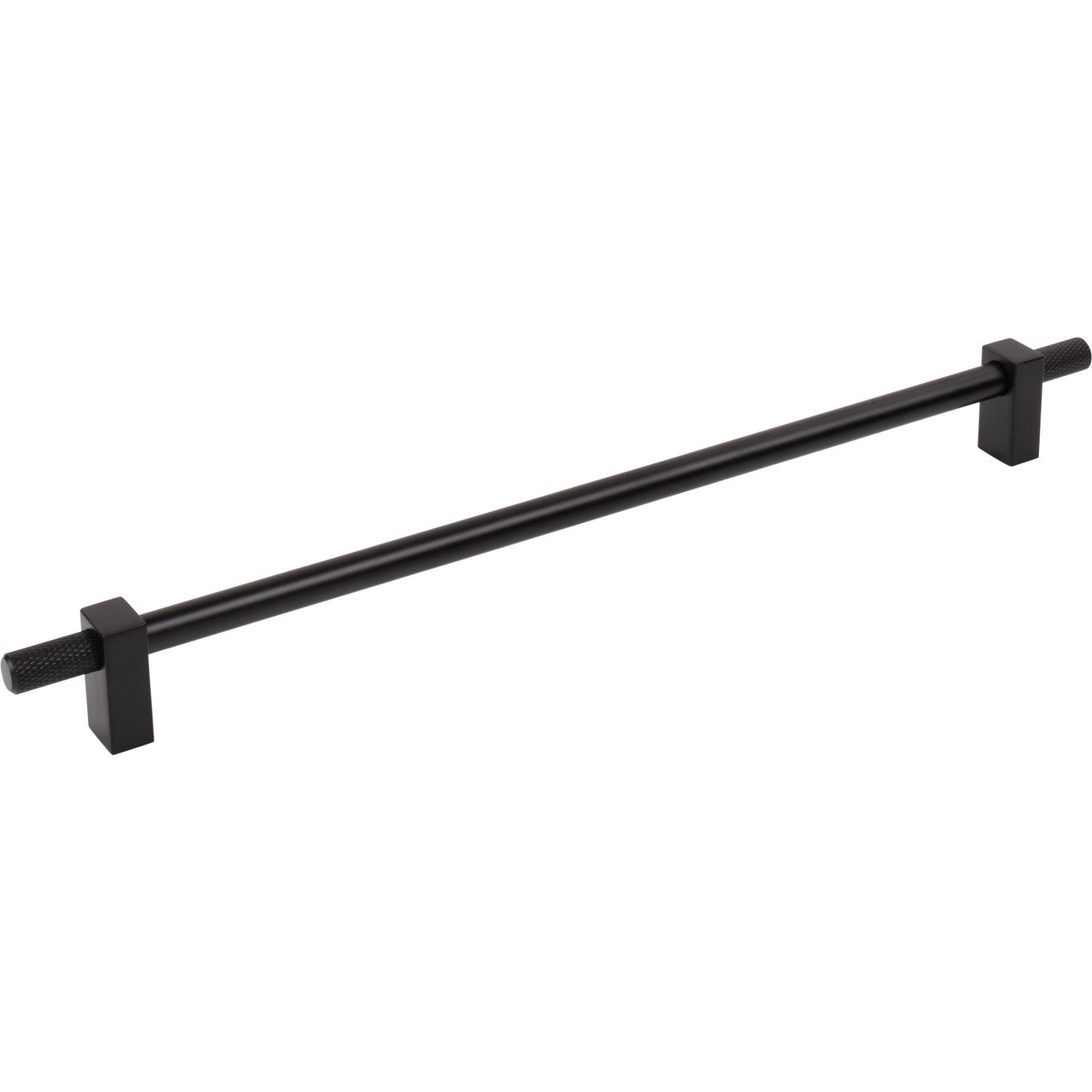 Jeffrey Alexander 698-305MB: 305mm cc Larkin Knurled Ends Bar Cabinet Pull - Matte Black