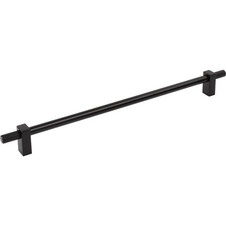 Jeffrey Alexander 698-305MB: 305mm cc Larkin Knurled Ends Bar Cabinet Pull - Matte Black