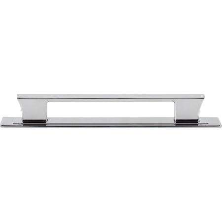 Atlas A6004-CH: 6-5/16" cc Zander Bar Cabinet Pull w/Backplate - Polished Chrome