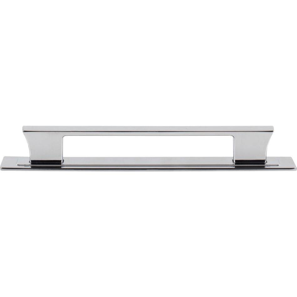 Atlas A6004-CH: 6-5/16" cc Zander Bar Cabinet Pull w/Backplate - Polished Chrome