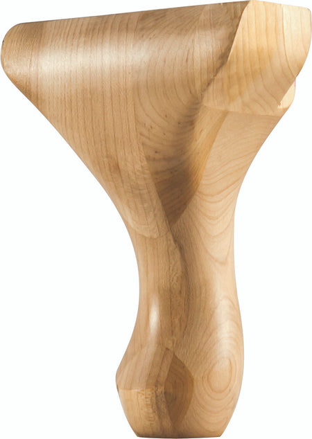 Hardware Resources WLC65RW: 4-1/4" x 2-5/8" x 6" Center Queen Ann Leg - Rubberwood