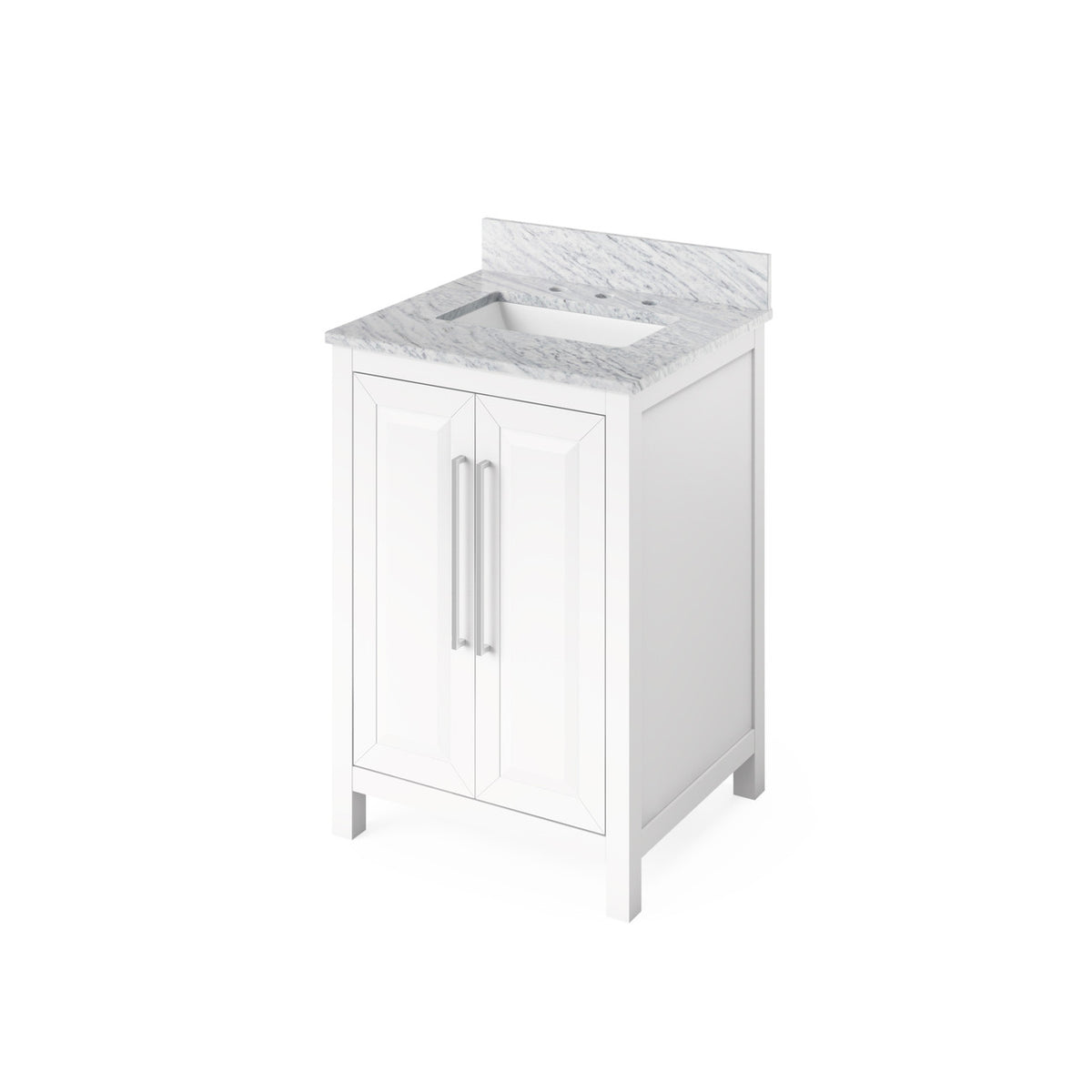 Jeffrey Alexander 24" Cade Single Bowl Vanity - White Cabinet with White Carrara Marble Top