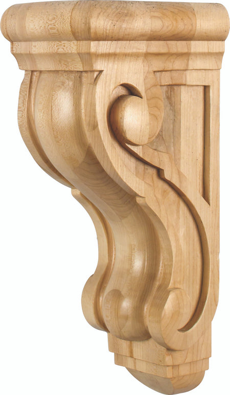 Hardware Resources CORQ-2MP: 5" x 6-3/4" x 14" Scrolled Corbel - Maple