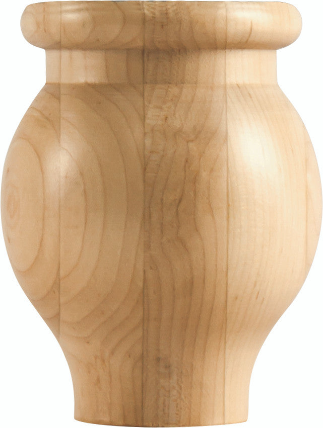 Hardware Resources BF14-4-RW: Round Ogee Bun Foot - Rubberwood