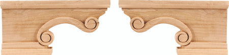 Hardware Resources PFR2-OK: 8-1/4" x 1-1/2" x 4-1/2" Scrolled Right Corner Foot - Oak
