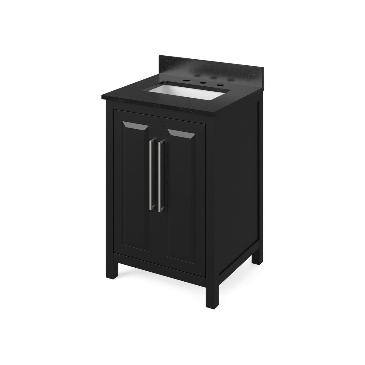 Jeffrey Alexander 24" Cade Single Bowl Vanity - Black Cabinet with Black Granite Top