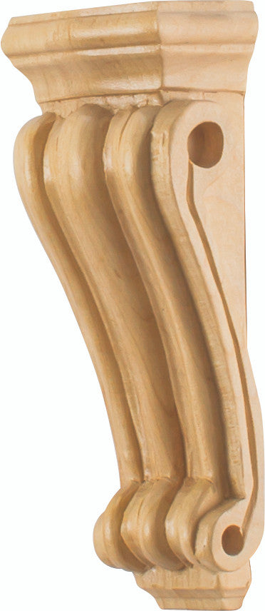 Hardware Resources CORN-1MP: 2-1/4" x 1-1/2" x 6" Scrolled Corbel - Maple