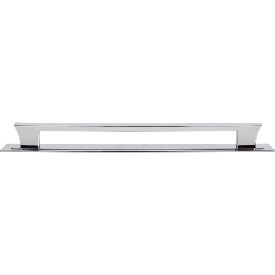 Atlas A6009-CH: 18" cc Zander Bar Appliance Pull w/Backplate - Polished Chrome