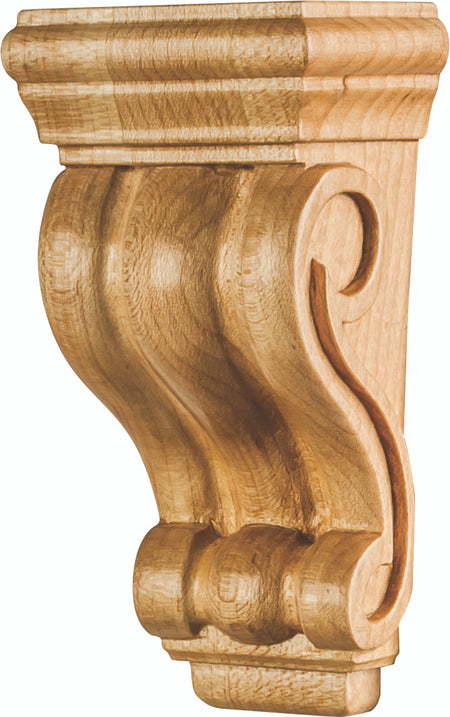 Hardware Resources CORN-4.5-RW: Scrolled Corbel - Rubberwood