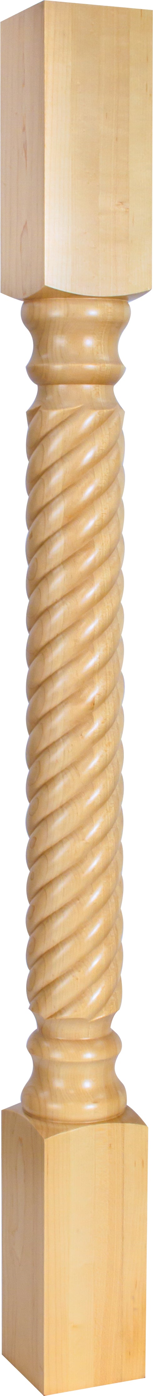 Hardware Resources P3-42ALD: 3-1/2" x 3-1/2" x 42" Rope Post - Alder