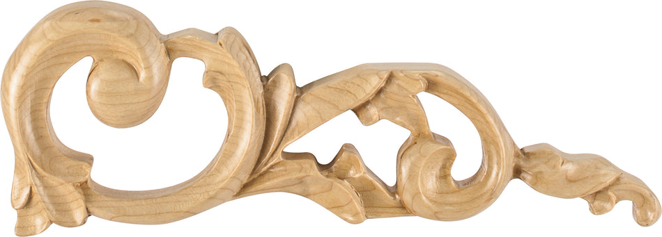 Hardware Resources ONL-06-RCH: 10"-1/4x 3/4" x 3-1/2" Acanthus Half Onlay (right) - Cherry