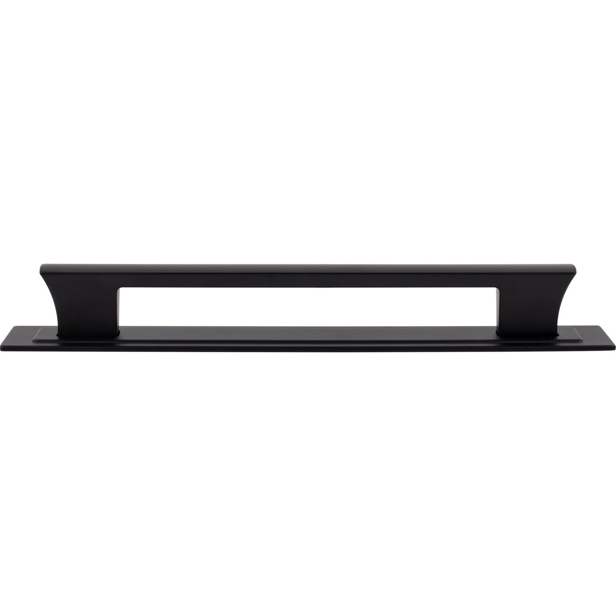 Atlas A6008-BL: 12" cc Zander Bar Appliance Pull w/Backplate - Matte Black