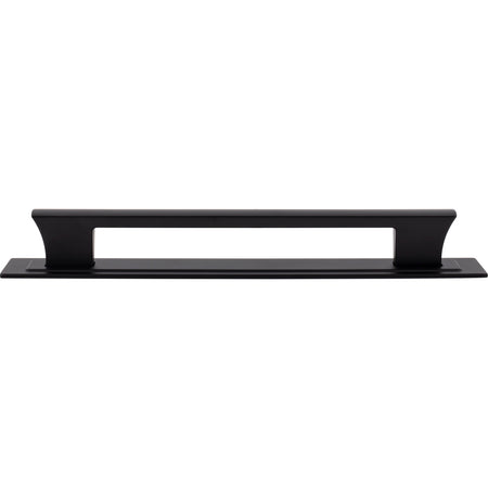 Atlas A6008-BL: 12" cc Zander Bar Appliance Pull w/Backplate - Matte Black