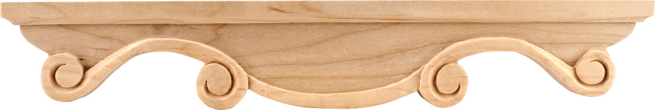 Hardware Resources PFM2-OK: 16" x 1" x 2-1/2" Scrolled Middle Pedestal Foot - Oak