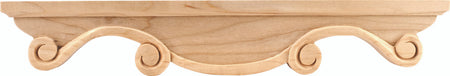 Hardware Resources PFM2-OK: 16" x 1" x 2-1/2" Scrolled Middle Pedestal Foot - Oak