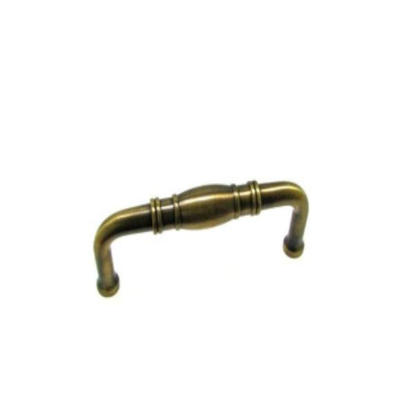 Richelieu BP80290AE: 3" cc Pincourt Cabinet Pull - Antique English