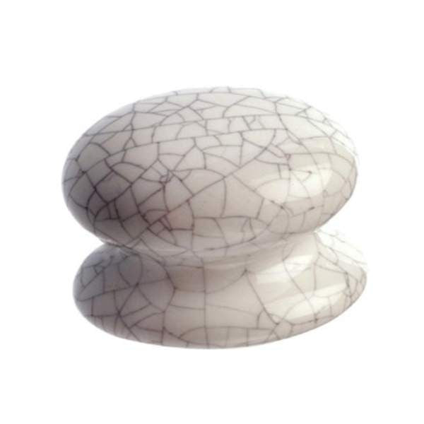 Richelieu BP522304: 32mm Cherbourg Ceramic Cabinet Knob - Crackled White