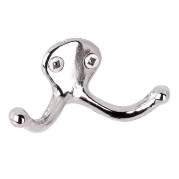 Richelieu BP6508140: 1-1/2" Contemporary Double Wardrobe Hook - Polished Chrome