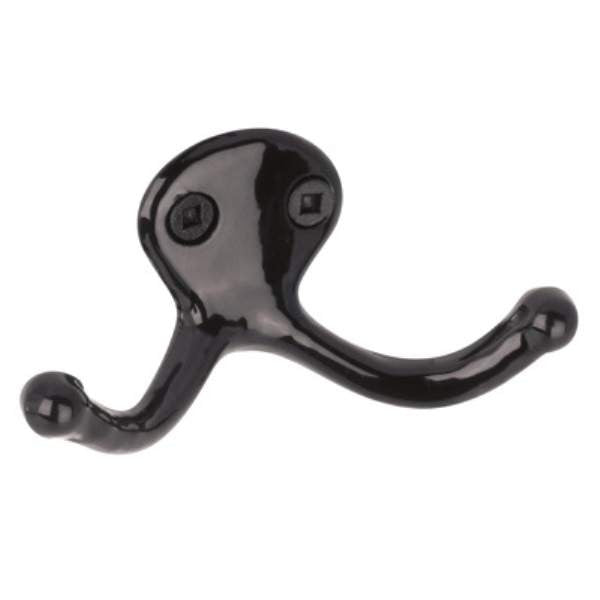 Richelieu BP650890: 1-1/2" Contemporary Double Wardrobe Hook - Black