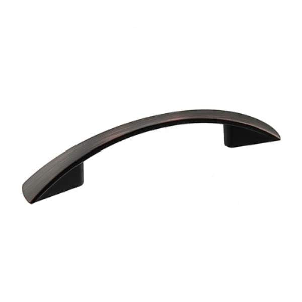 Richelieu BP82176BORB: 3" cc Silverthorn Bow Cabinet Pull - Brushed Oil Rubbed Bronze