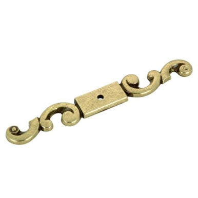 Richelieu BP284BB: 5-1/4" Traditional Backplate for Cabinet Knob - Burnished Brass