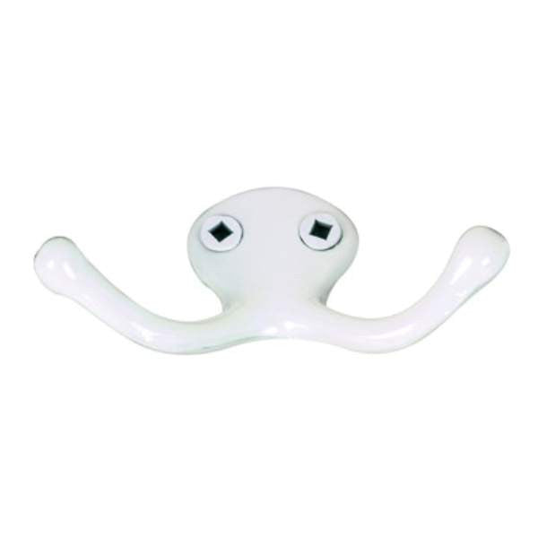 Richelieu BP650830: 1-1/2" Contemporary Double Wardrobe Hook - White
