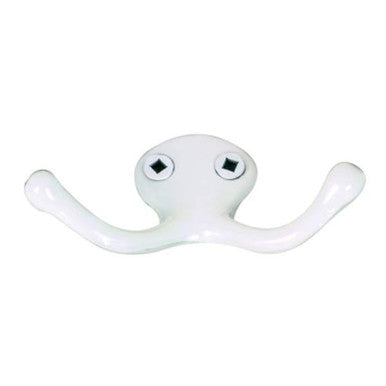 Richelieu BP650830: 1-1/2" Contemporary Double Wardrobe Hook - White