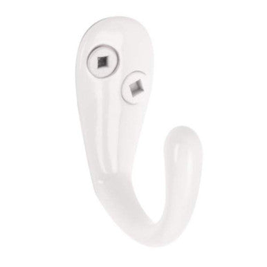 Richelieu BP650630: 1-9/16" Contemporary Single Wardrobe Hook - White