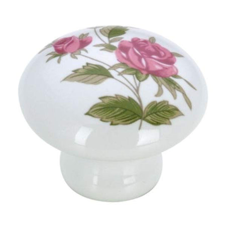 Richelieu BP33612363: 1-3/8" Eclectic Ceramic Cabinet Knob - Pink Flowers