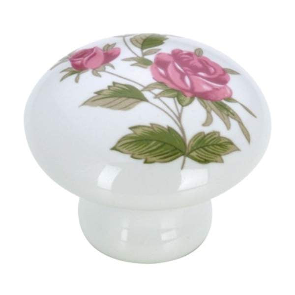 Richelieu BP33612363: 1-3/8" Eclectic Ceramic Cabinet Knob - Pink Flowers