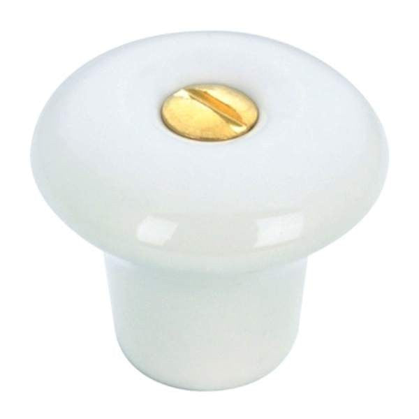 Richelieu BP600430: 1" Cherbourg Ceramic Cabinet Knob - White