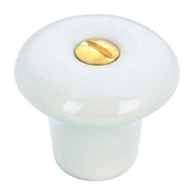 Richelieu BP600430: 1" Cherbourg Ceramic Cabinet Knob - White