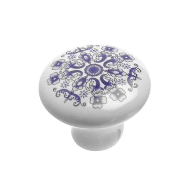 Richelieu BP60031308: 31mm Vannes Ceramic Cabinet Knob - Mosaic Blue