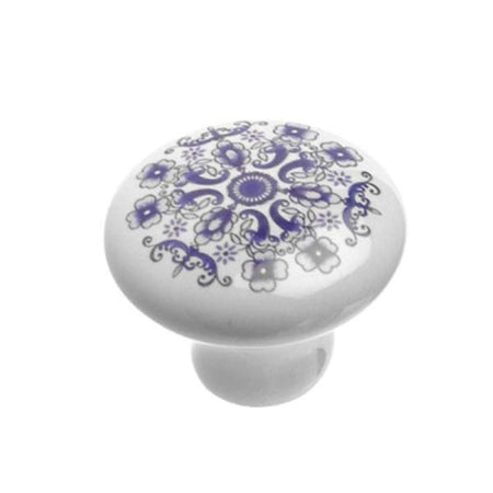Richelieu BP60031308: 31mm Vannes Ceramic Cabinet Knob - Mosaic Blue