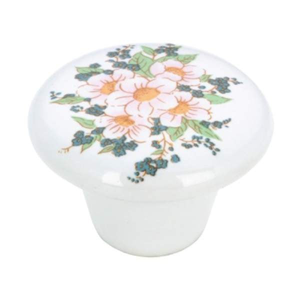 Richelieu BP600661: 1-3/8" Cherbourg Ceramic Cabinet Knob - Flower Boutique