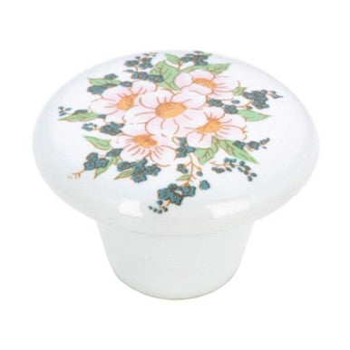 Richelieu BP600661: 1-3/8" Cherbourg Ceramic Cabinet Knob - Flower Boutique