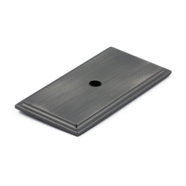 Richelieu BP1045143: Transitional Rectangular Backplate for Cabinet Knobs - Antique Nickel