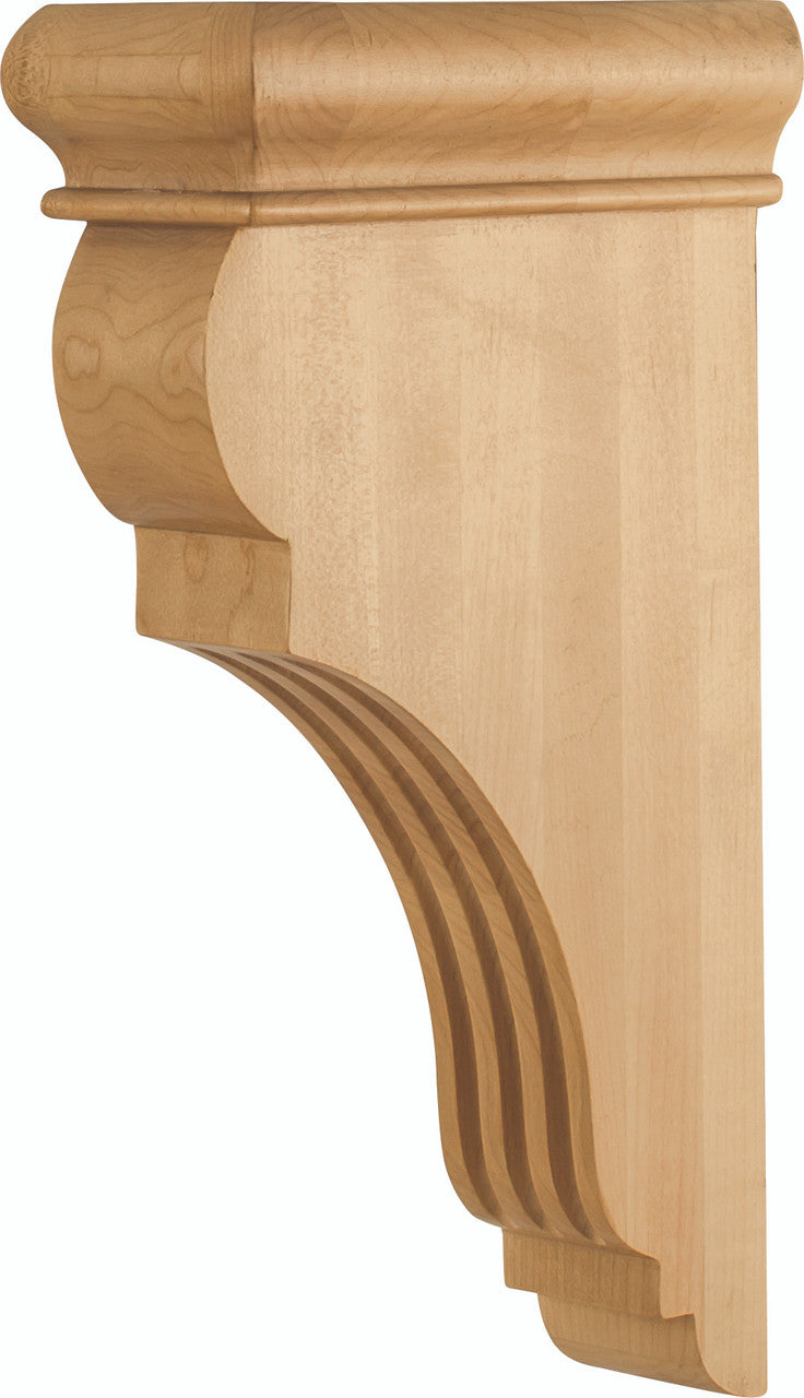 Hardware Resources CORJ-MP: 3" x 6-1/2" x 12" Fluted Corbel - Maple