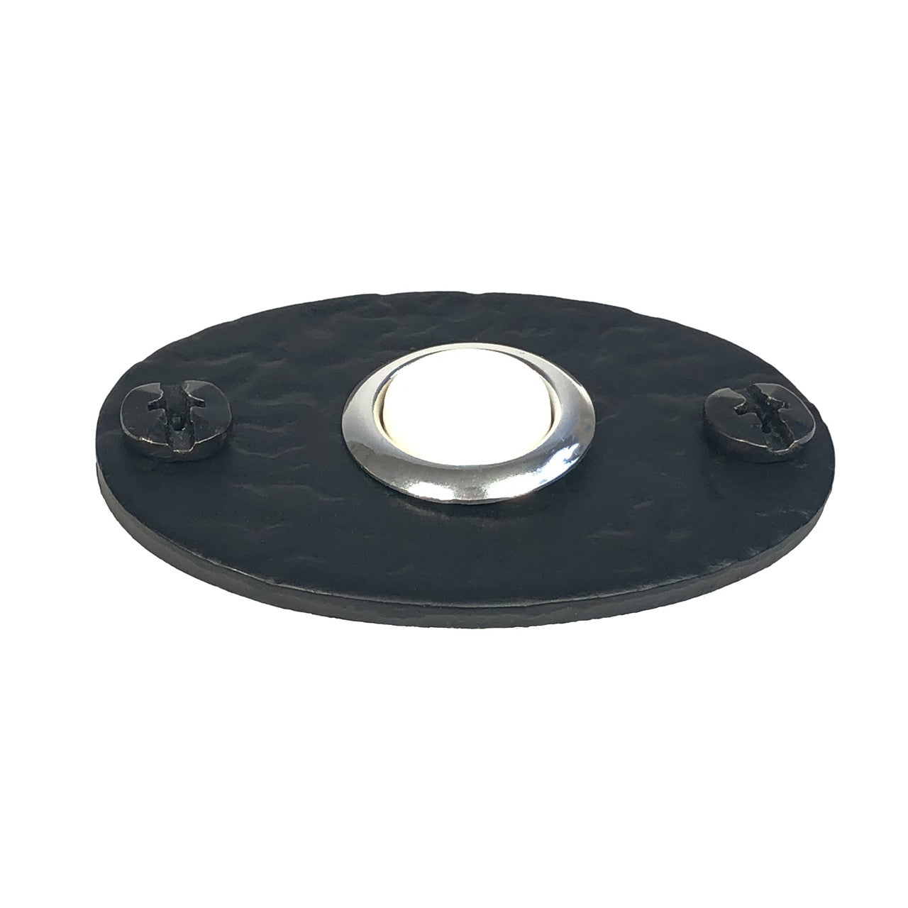 Acorn RMKBP: Heart Electric Door Bell Button - Black Rough Iron