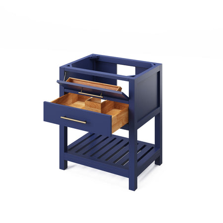 Cabinet showing open doors and/or drawers.