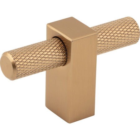 Jeffrey Alexander 498T-SBZ: 2-3/8" Larkin Knurled T-Bar Cabinet Knob - Satin Bronze