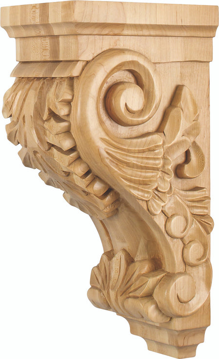 Hardware Resources CORBB-2ALD: 5" x 7" x 14" Acanthus Corbel - Alder