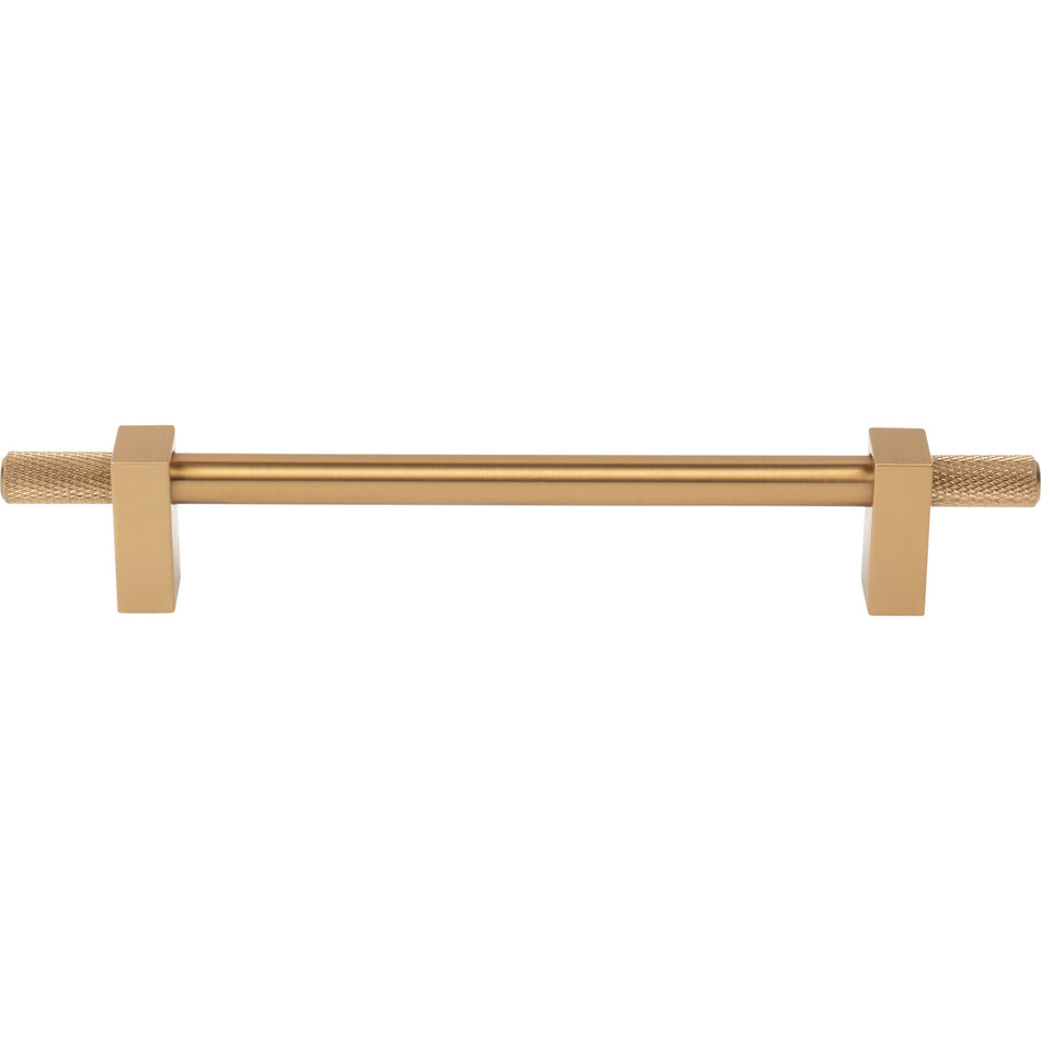 Jeffrey Alexander 698-160SBZ: 160mm cc Larkin Knurled Ends Bar Cabinet Pull - Satin Bronze