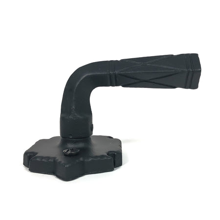 Acorn RURBD: Dummy Lever Door Handle w/Warwick Rose - Black  Rough Iron