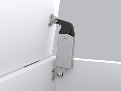 Sugatsune S-AT01S: Back Panel Mount Spring-Loaded Lid Stay - Plain Stainless Steel