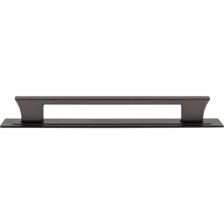 Atlas A6008-SL: 12" cc Zander Bar Appliance Pull w/Backplate - Slate
