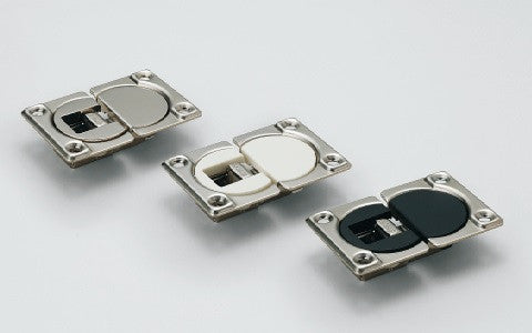 Sugatsune SDH-P/WT: Adjustable Drop Lid Hinge w/Cover - Nickel/White