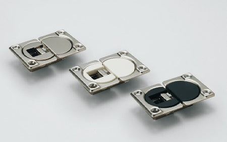 Sugatsune SDH-P/WT: Adjustable Drop Lid Hinge w/Cover - Nickel/White