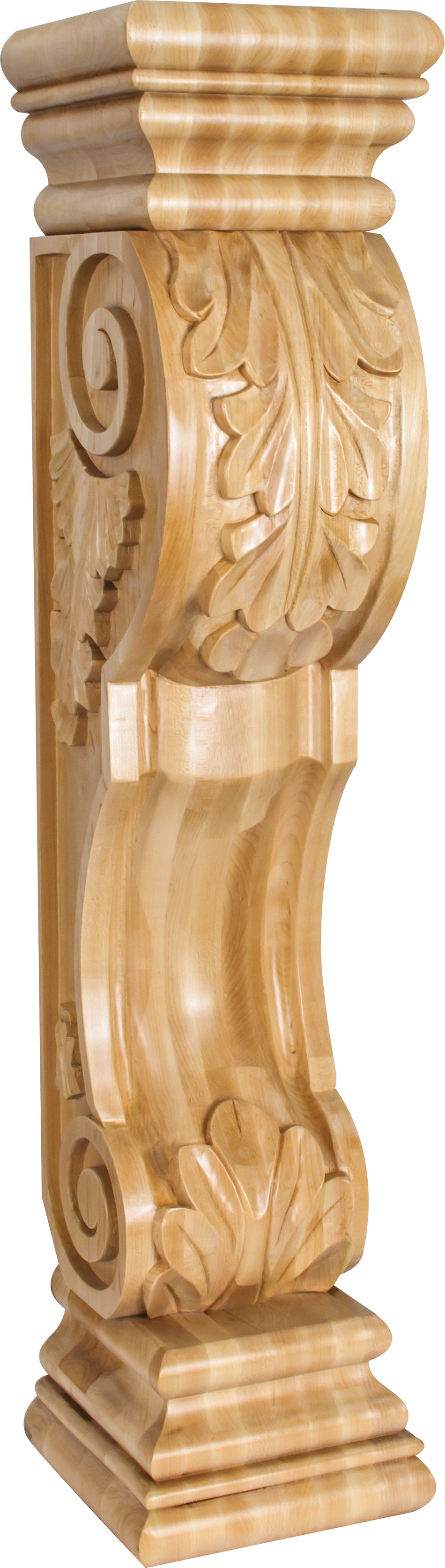 Hardware Resources FCORB-ALD: 8" x 8" x 36" Acanthus Fireplace Corbel - Alder